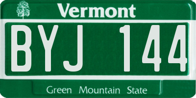 VT license plate BYJ144