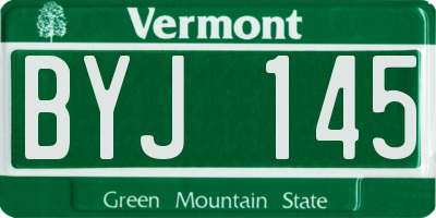 VT license plate BYJ145