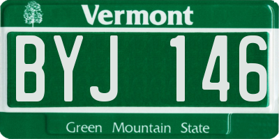 VT license plate BYJ146