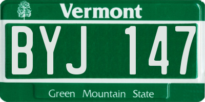 VT license plate BYJ147