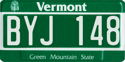 VT license plate BYJ148
