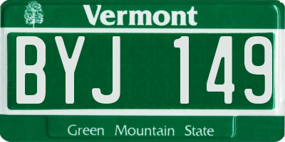 VT license plate BYJ149