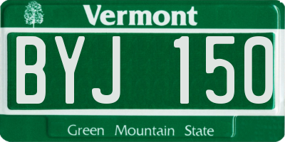 VT license plate BYJ150
