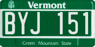 VT license plate BYJ151