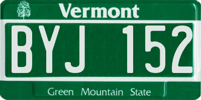 VT license plate BYJ152