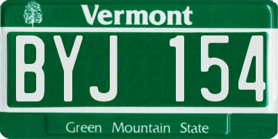 VT license plate BYJ154