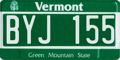 VT license plate BYJ155
