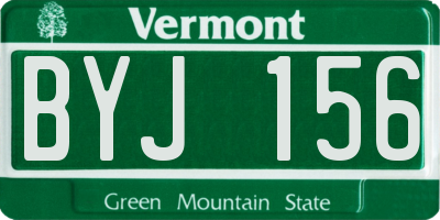 VT license plate BYJ156