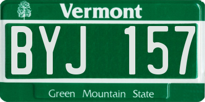 VT license plate BYJ157