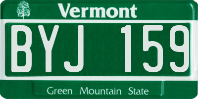 VT license plate BYJ159
