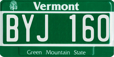 VT license plate BYJ160