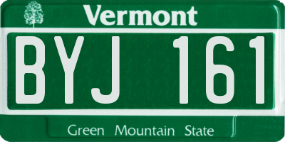 VT license plate BYJ161