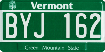 VT license plate BYJ162