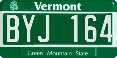 VT license plate BYJ164