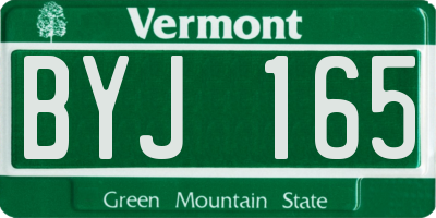 VT license plate BYJ165