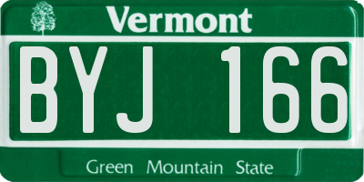 VT license plate BYJ166