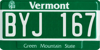 VT license plate BYJ167