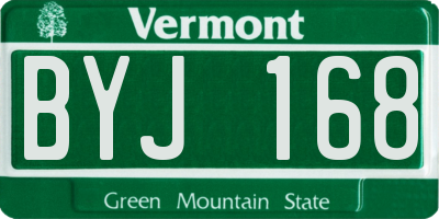 VT license plate BYJ168