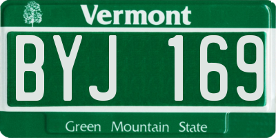 VT license plate BYJ169