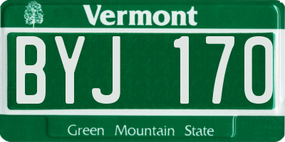 VT license plate BYJ170