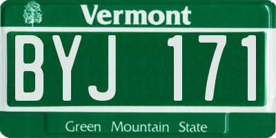 VT license plate BYJ171