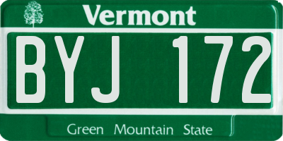 VT license plate BYJ172