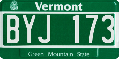 VT license plate BYJ173