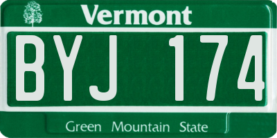 VT license plate BYJ174