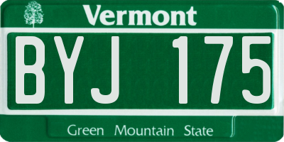 VT license plate BYJ175