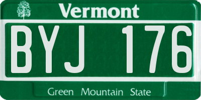 VT license plate BYJ176