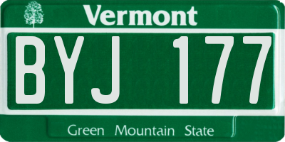 VT license plate BYJ177