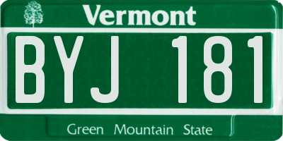 VT license plate BYJ181