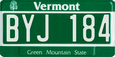 VT license plate BYJ184