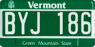 VT license plate BYJ186