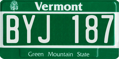 VT license plate BYJ187