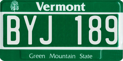 VT license plate BYJ189
