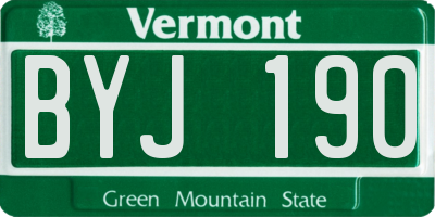 VT license plate BYJ190