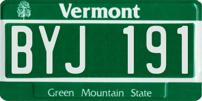 VT license plate BYJ191