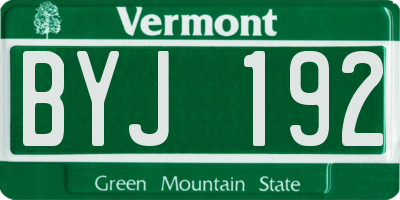 VT license plate BYJ192