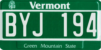 VT license plate BYJ194