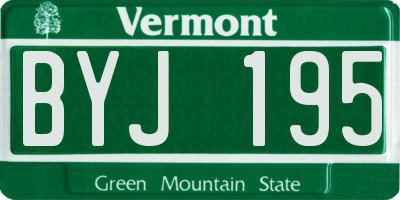 VT license plate BYJ195