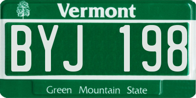 VT license plate BYJ198