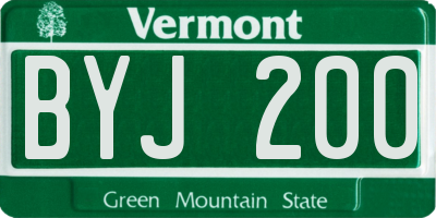 VT license plate BYJ200
