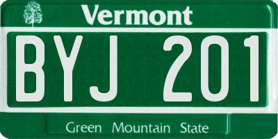 VT license plate BYJ201
