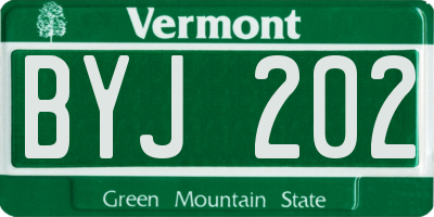 VT license plate BYJ202