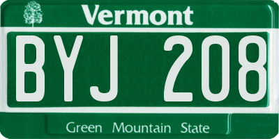VT license plate BYJ208