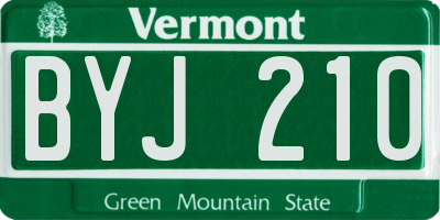 VT license plate BYJ210