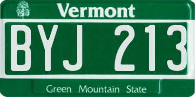 VT license plate BYJ213