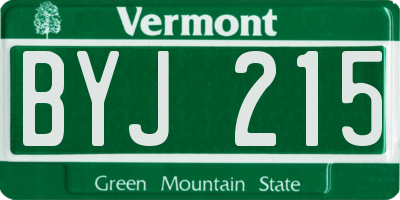 VT license plate BYJ215