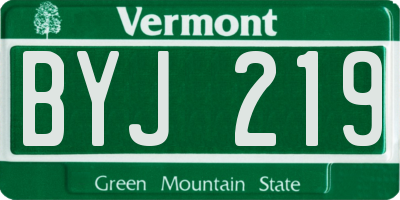 VT license plate BYJ219